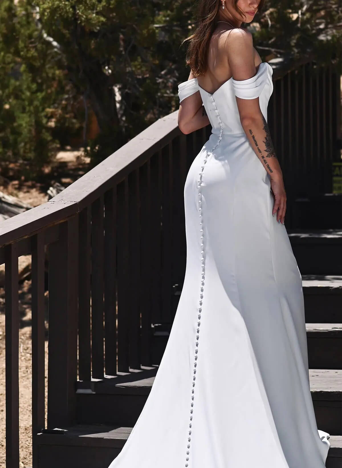 Off-the-Shoulder Wedding Dresses Cowl Neck