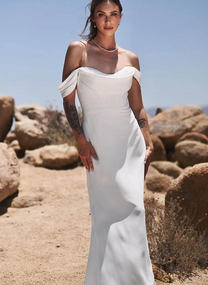 Off-the-Shoulder Wedding Dresses Cowl Neck