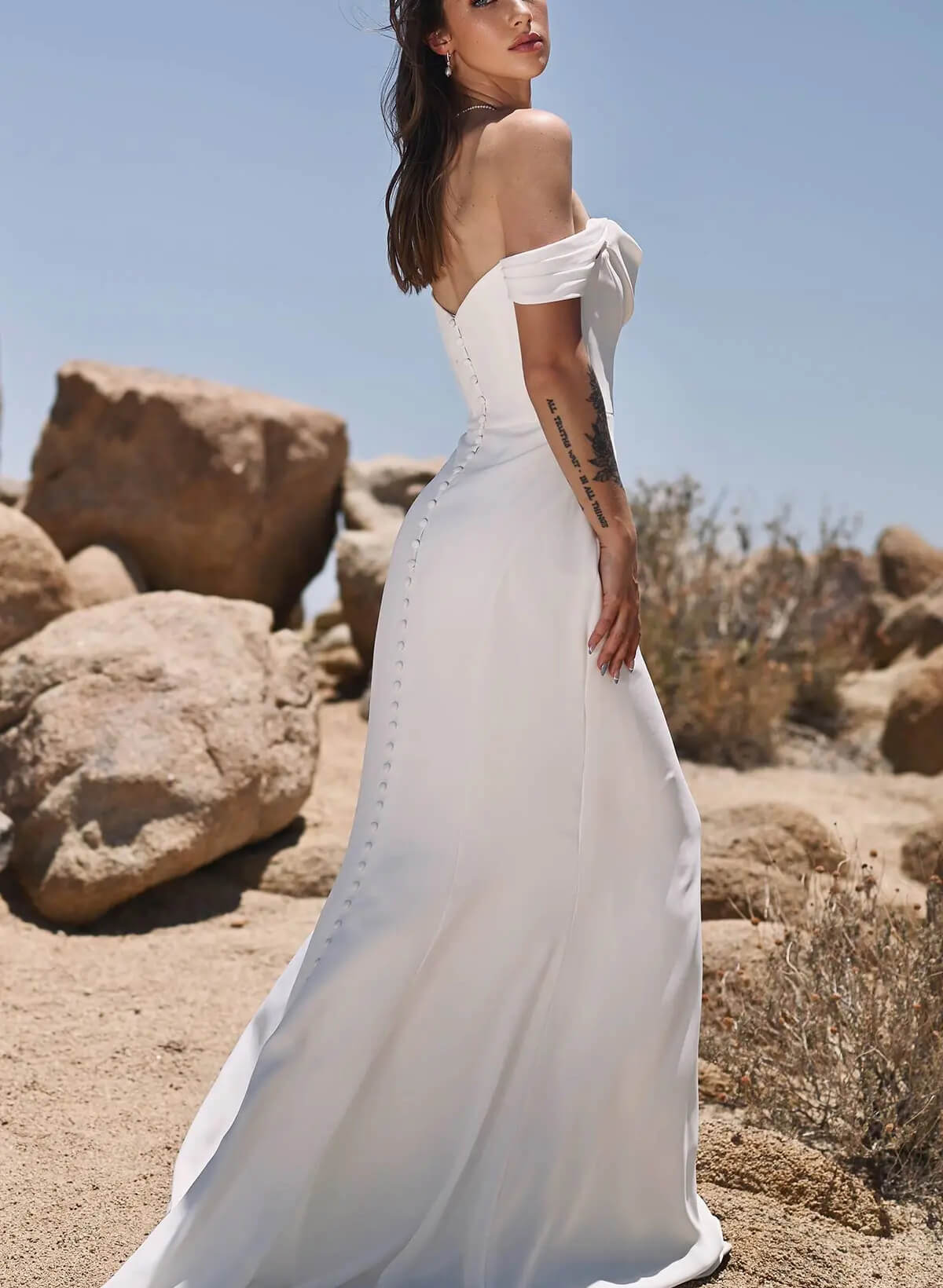 Off-the-Shoulder Wedding Dresses Cowl Neck