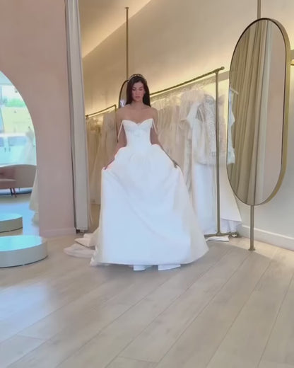 Satin Corset Ball Gown Wedding Dress
