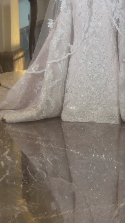 Embellished Mermaid Wedding Dress with Overskirt