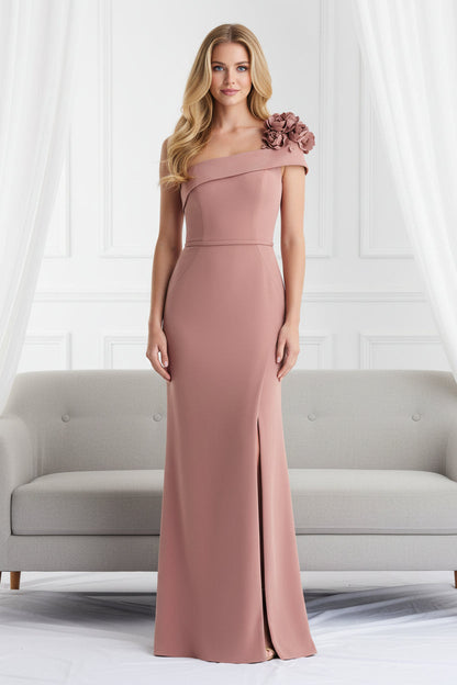 One Shoulder Fit and Flare Evening Gown
