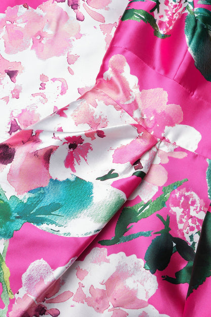 Pink Spring A-Line Tea Length Dress