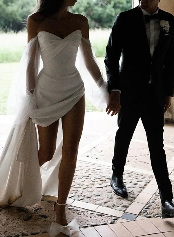 Satin Wedding Dress for Summer Beach Church Resort