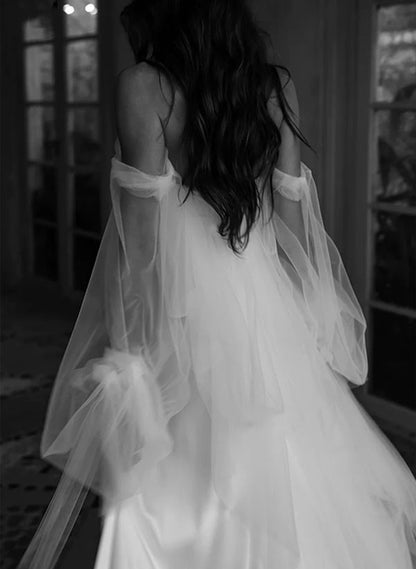 Satin Wedding Dress for Summer Beach Church Resort