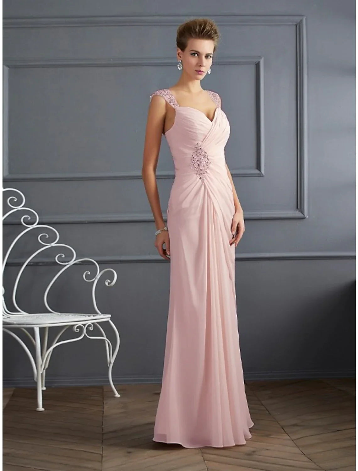 Trumpet Evening Gown Sparkle & Shine Dress Formal Wedding Guest Dress