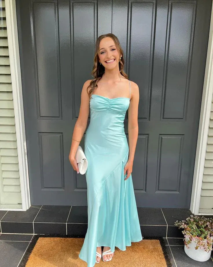 Sheath Strapless Yellow Maxi Dress Satin Wedding Guest Dress