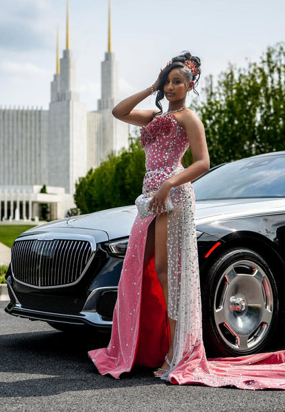 Sweetheart Beaded Sleeveless Mermaid Floor-Length Prom Dress