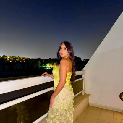 Sweetheart Sleeveless Sequined Floral Appliques Floor-Length Mermaid Prom Dress